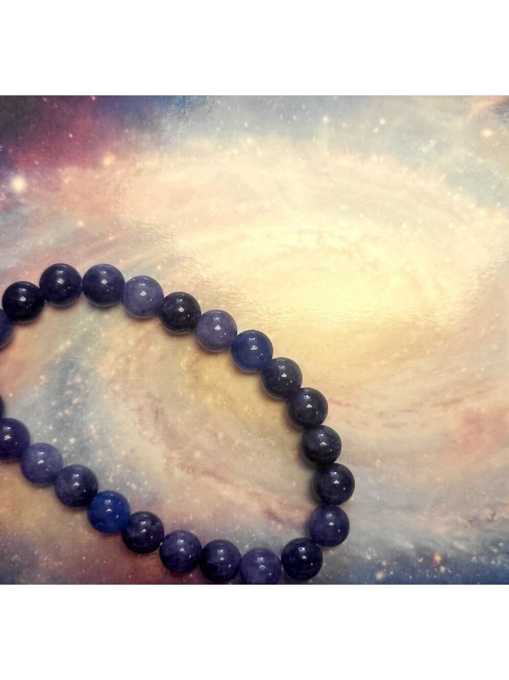Kyanite Beaded Bracelet Natural Gemstone 8 Inch